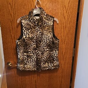 Leopard Print Puffer Vest
